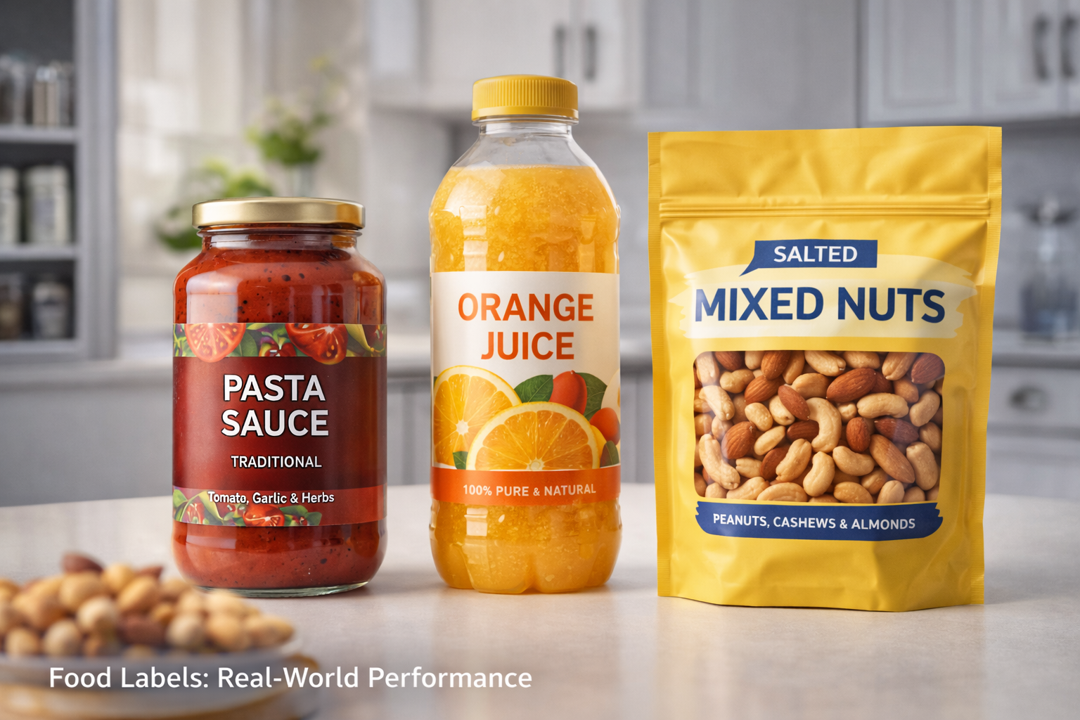 食品标签印刷应用实拍：瓶贴与罐贴不干胶标签清晰耐磨