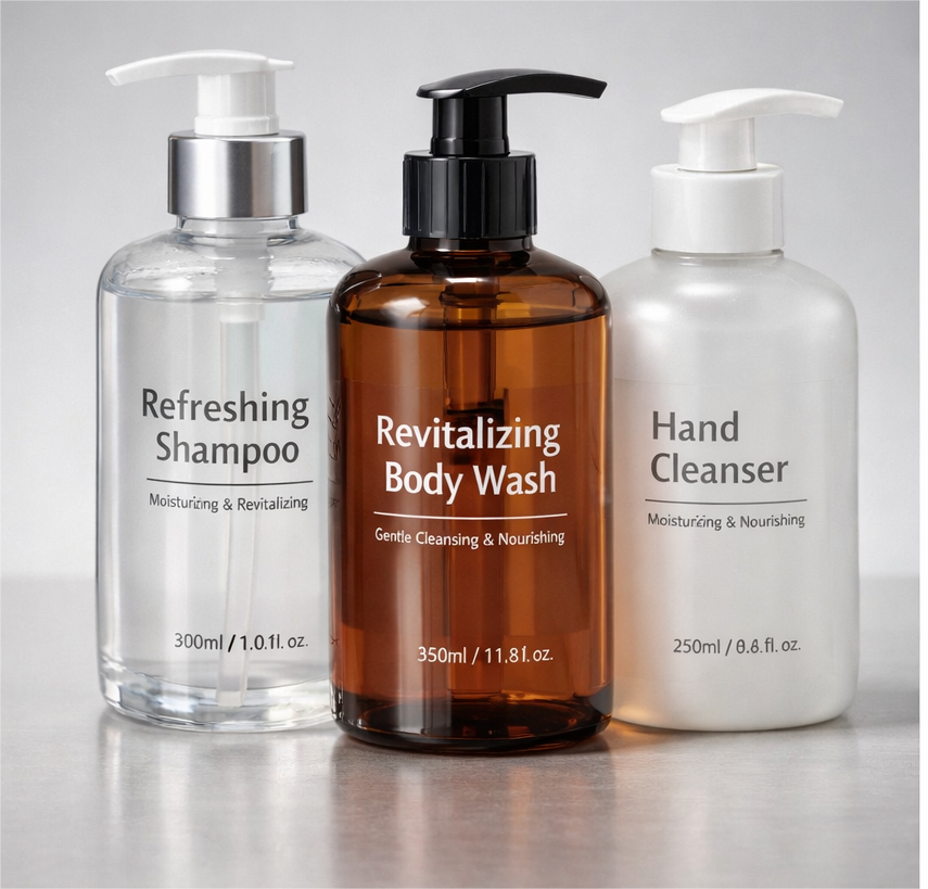 洗护产品透明不干胶标签合作案例展示图