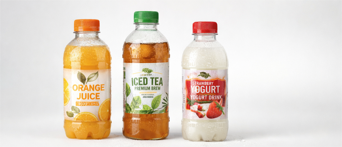 冷藏饮料瓶不干胶标签应用展示